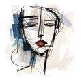 Charming Expressionism: Abstract Portrait Of A Serene Female