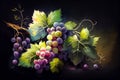 A vibrant illustration capturing the luscious beauty of grapes, showcasing their juicy and plump form in a delightful