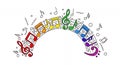 Rainbow Music Notes Illustration Creative Musical Concept for Education and Arts Royalty Free Stock Photo