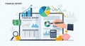 Financial Report and Business Analysis Illustration Royalty Free Stock Photo