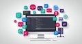 Software Development Ecosystem with Programming Tools and Code Royalty Free Stock Photo