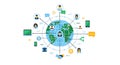 Global Network of Communication and Business Connections Royalty Free Stock Photo