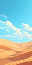 Vibrant Illustration Of Desert Landscape With Sand Dune Mountains Royalty Free Stock Photo
