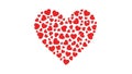 Heart Mosaic: A Symphony of Red Hearts on White Royalty Free Stock Photo