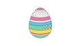 Colorful layered Easter egg with geometric house design and pattern dots for spring holiday decorations and crafts Royalty Free Stock Photo