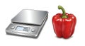 Digital Kitchen Scale and Red Bell Pepper Illustration Royalty Free Stock Photo