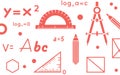 Seamless Math and Geometry Education Pattern Royalty Free Stock Photo