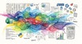 Colorful Data Science Software and Tools Illustration for Statistical Analysis Visualizations Royalty Free Stock Photo