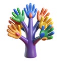 Diverse hands united as a tree Royalty Free Stock Photo