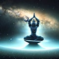 Vibrant illustration of Hindu deity shiva meditating in divine serenity