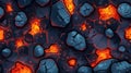 The vibrant illustration of lava cracks and molten rocks is a dynamic a