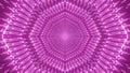 Vibrant illustration of neon purple toned kaleidoscope background