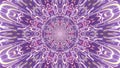 Vibrant illustration of neon purple toned kaleidoscope background