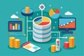 A vibrant illustration showcases customizable data analytics tools featuring charts and graphs, Customizable data with Royalty Free Stock Photo