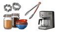 Kitchen Essentials and Culinary Tools Illustration Royalty Free Stock Photo