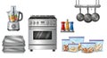 Kitchen Appliances and Food Illustration Royalty Free Stock Photo