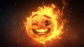Flaming Smiley Face Illustration Royalty Free Stock Photo