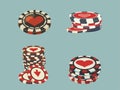 Chip Cascade - Illustration of Poker Chips Royalty Free Stock Photo