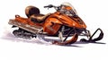 Vibrant Illustrations Of A Brown Snowmobile In 32k Uhd