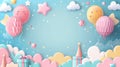 Joyful Birthday Bash with Colorful Balloons, Gifts, and Space for Text on a Horizon Background - Perfect for Child Celebrations! Royalty Free Stock Photo