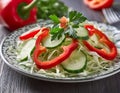 Freshness in Every Bite: Crisp Vegetable Salad Royalty Free Stock Photo