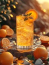 iced orange flavored fruit juice in glass