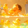 Delightful Soaking Fun with Ducks!