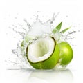 Innovative Coconut Splash: Detailed Composition With Elaborate Fruit Arrangements