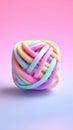Colorful Yarn Ball - A Soft, Textured, and Playful Design Royalty Free Stock Photo