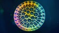 A vibrant image of a diatom a singlecelled algae with its geometrically arranged shell on full display. . AI generation