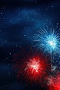 A vibrant image featuring fireworks exploding against a dark night sky. Royalty Free Stock Photo