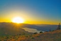 Vibrant image of a picturesque sunset of Lake Chelan Royalty Free Stock Photo