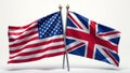 Powerful Image of US and UK Flags A Symbol of Strong International Partnership and Cooperation Royalty Free Stock Photo