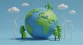 Low-Poly Earth & Green Energy Royalty Free Stock Photo