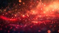 Glittering Red and Golden Bokeh Lights in Defocused Abstract Background Royalty Free Stock Photo