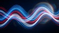 Neon Currents: Dynamic Digital Light Waves for Modern Design Royalty Free Stock Photo
