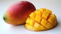 Juicy Mango Whole and Diced, Fresh Tropical Fruit Royalty Free Stock Photo