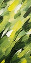 Vibrant Impasto Brushstrokes: Green And White Abstract Painting