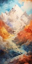 Vibrant Impasto Karst Painting With Textured Detail And Warm Color Palettes