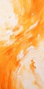 Vibrant Impasto Luminous Orange And White Abstract Painting