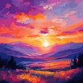 Vibrant Impressionistic Sunrise