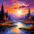 Vibrant Impressionistic Sunrise