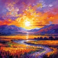 Vibrant Impressionistic Sunrise