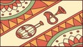 Vibrant Indian Pattern with Geometric Shapes and Instruments, Ethnic Design, vector design Generative AI Royalty Free Stock Photo
