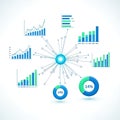 A vibrant infographic displaying various data visualization charts and graphs Royalty Free Stock Photo