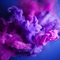 Vibrant Ink Dissolving In Blue Water With Violet Background Royalty Free Stock Photo