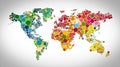 World Map Visualization Made of Colorful Dots and Bubbles Royalty Free Stock Photo