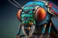 Vibrant Insect Heads: A Macro Illustration. Ai generated