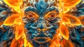 Vibrant digital art portraying a phoenix bird with intense fiery colors