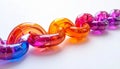 Vibrant Interconnected Chain Links on a White Background Royalty Free Stock Photo